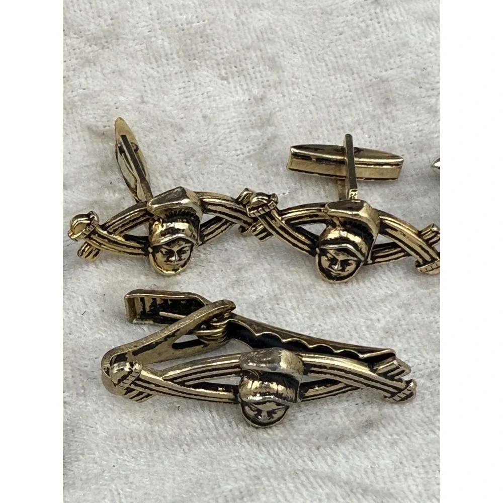 Vintage Cufflinks Tie Tack Lot‎ 3 Sets Some Signed